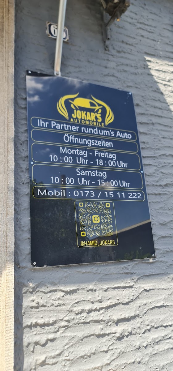 Hofschild von Jokars Automobile mit Öffnungszeiten und Kontakt
